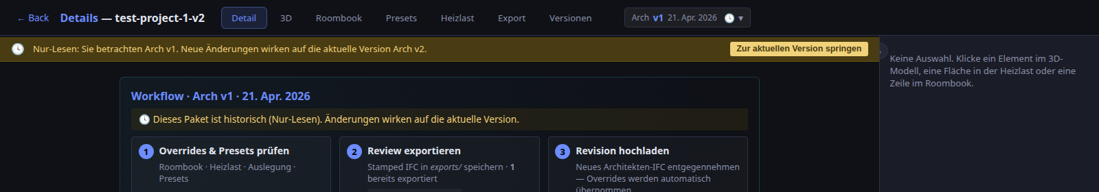 History-Banner auf historischem Paket